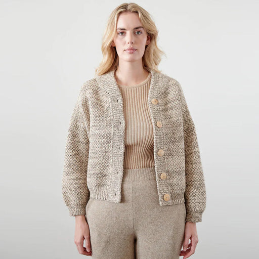 Box Bomber Cardigan - Sandstone