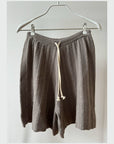 Wide Rib Shorts - Suede