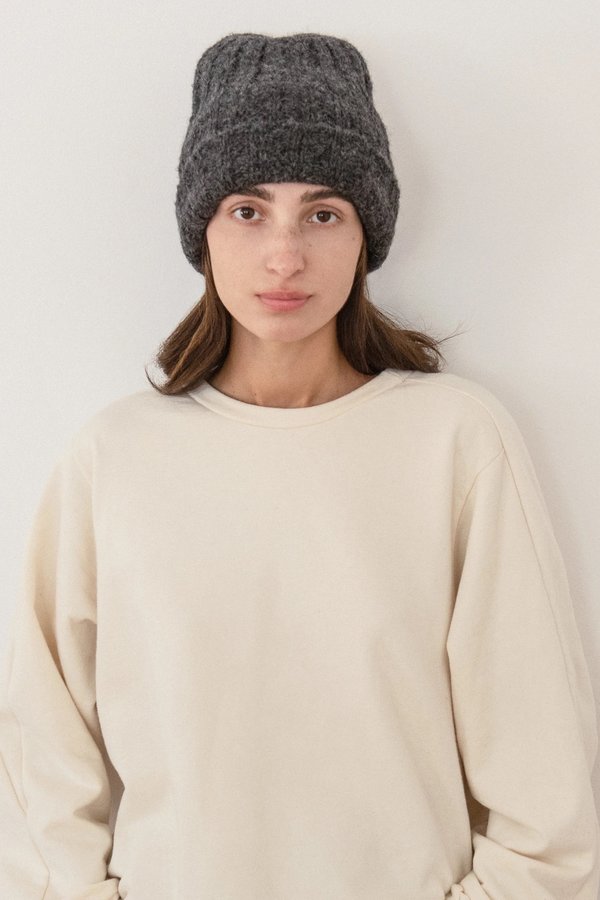 Rib Hat Woman - Charcoal