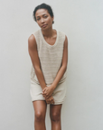 Textured Tank Woman - Flax