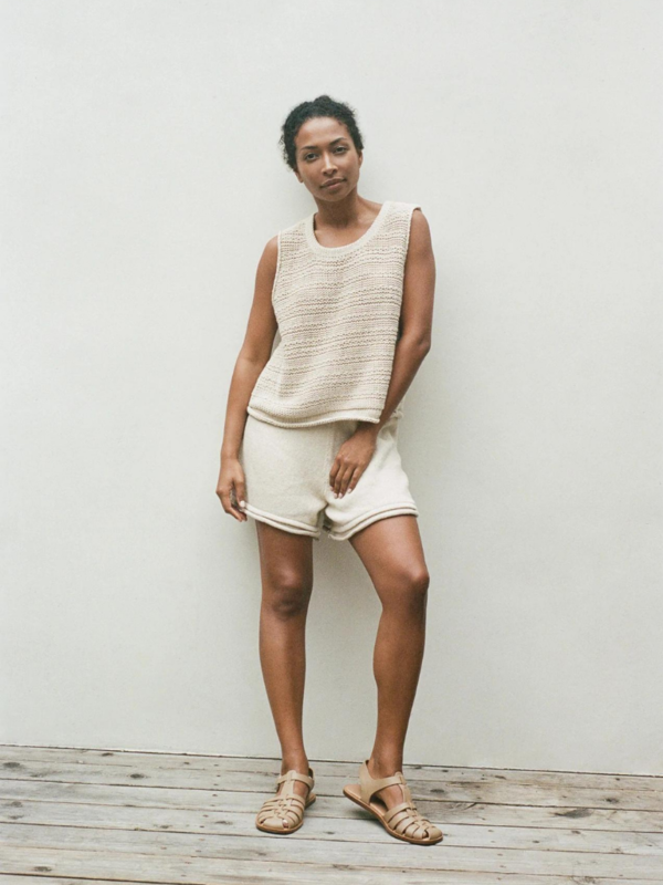 Textured Tank Woman - Flax