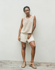 Textured Tank Woman - Flax