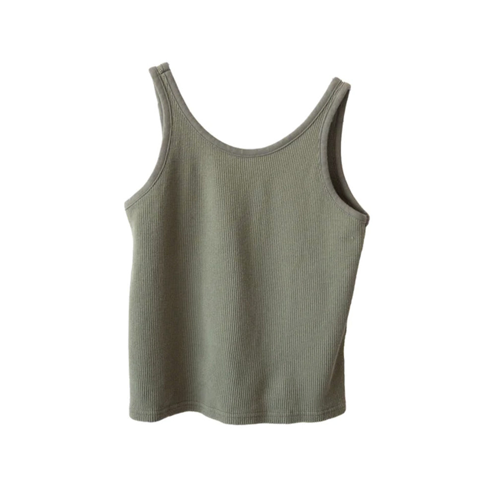 Scoop Back Waffle Tank - Fir