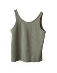 Scoop Back Waffle Tank - Fir