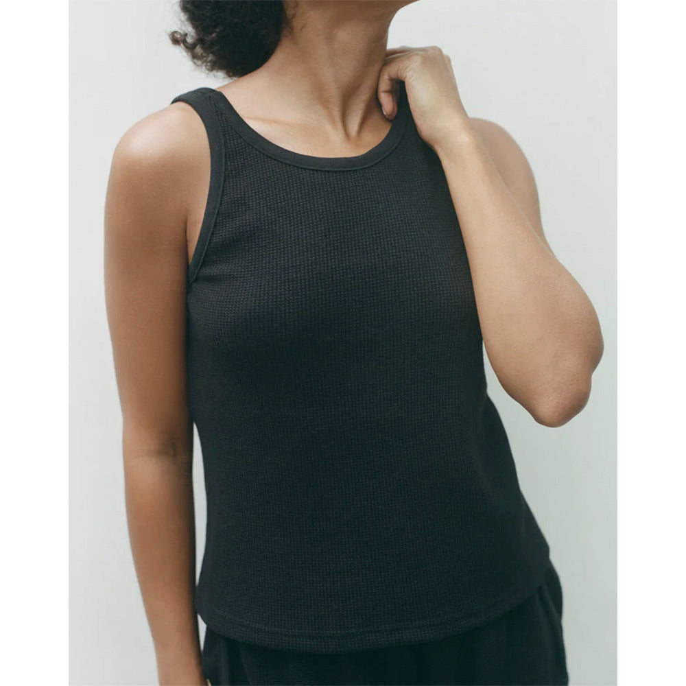 Scoop Back Waffle Tank - Fir
