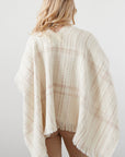 Wide Woven Poncho - Chalk