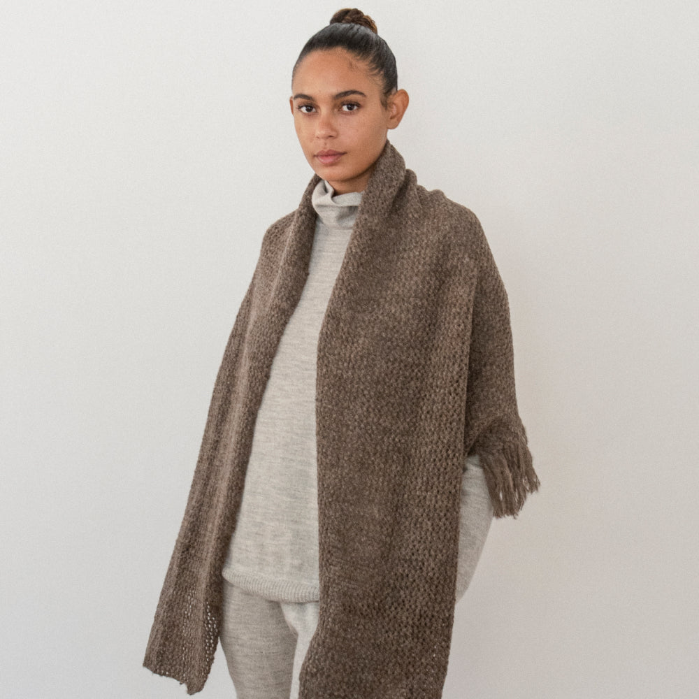 Mesh Scarf Woman - Earth