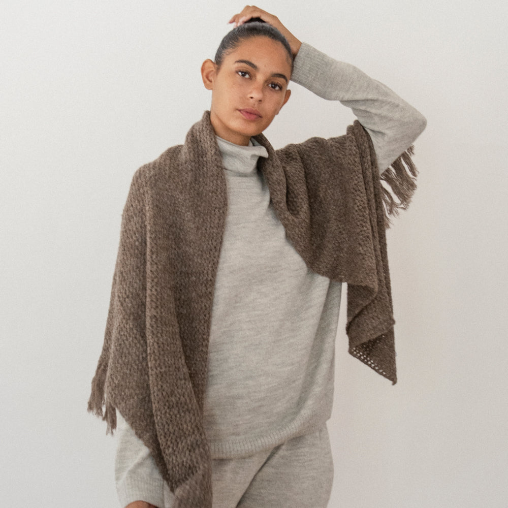 Mesh Scarf Woman - Earth