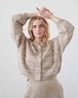 Box Bomber Cardigan - Sandstone