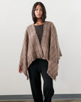 Wide Woven Poncho - Loam