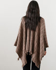 Wide Woven Poncho - Loam