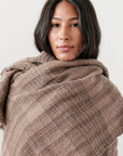 Wide Woven Poncho - Loam